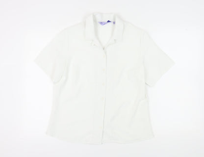 Womens UK Size 14 Honor Millburn White Basic Button-Up