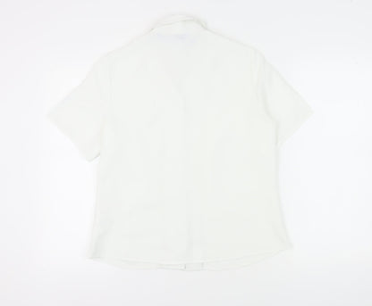 Womens UK Size 14 Honor Millburn White Basic Button-Up