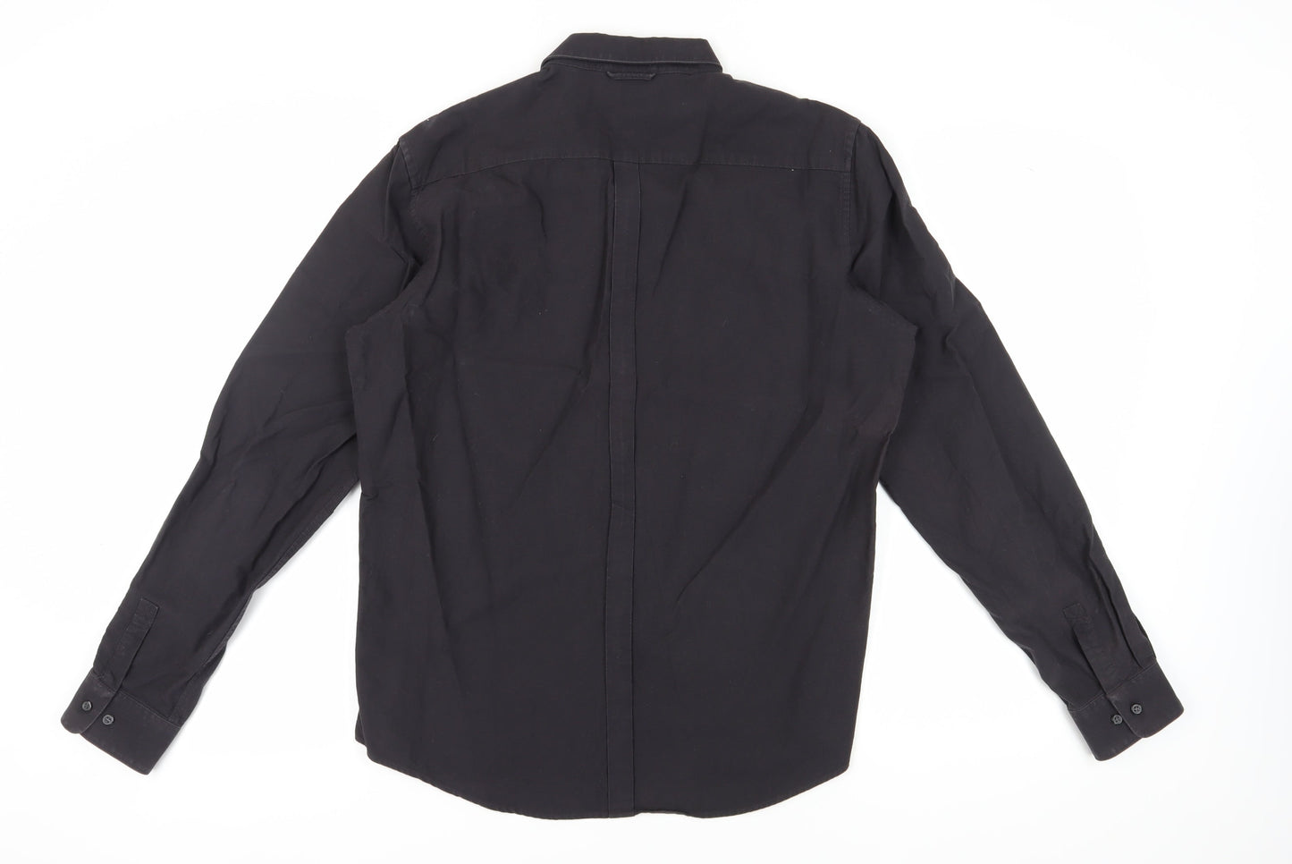 Pure DKNY Men's Black Long Sleeve Button-Up Shirt L