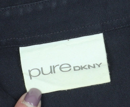 Pure DKNY Men's Black Long Sleeve Button-Up Shirt L