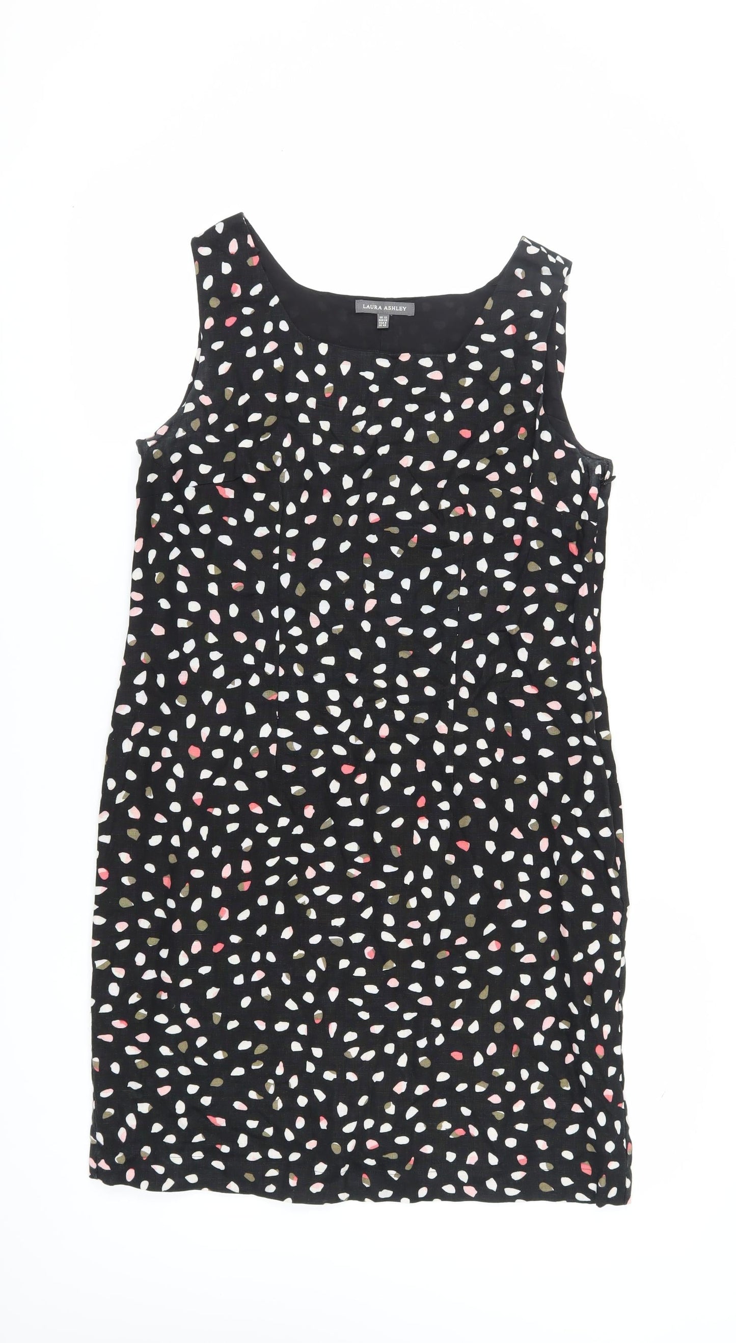 Laura Ashley Women's Black Linen Sheath Dress, Size 12