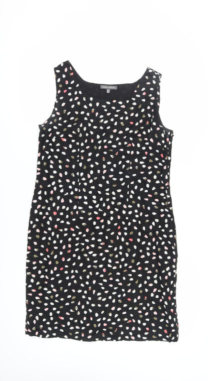 Laura Ashley Women's Black Linen Sheath Dress, Size 12