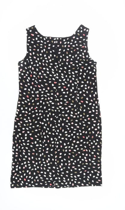 Laura Ashley Women's Black Linen Sheath Dress, Size 12