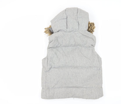 Gap Women’s Grey Hooded Puffer Waistcoat M