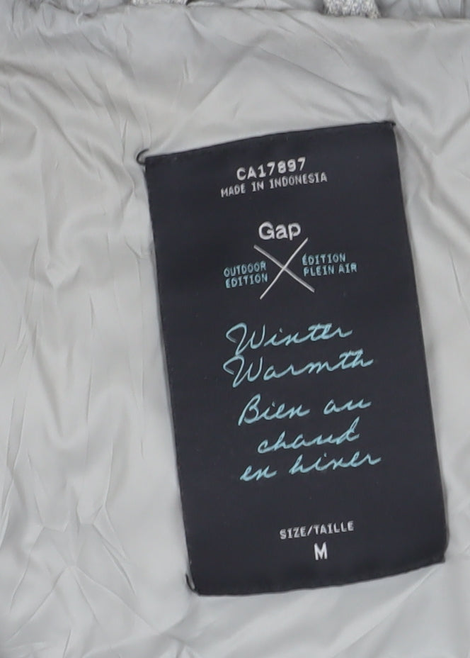 Gap Women’s Grey Hooded Puffer Waistcoat M