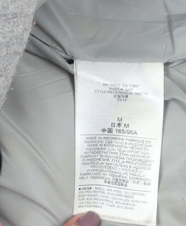 Gap Women’s Grey Hooded Puffer Waistcoat M