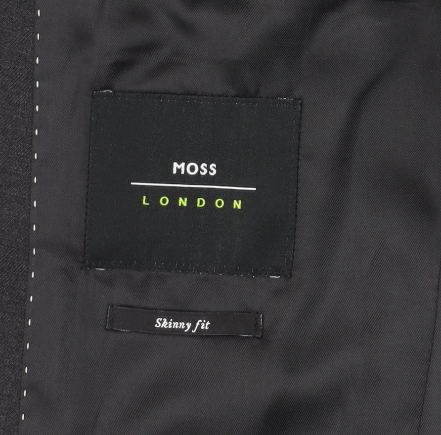 Mens UK Size 38 Moss London Regular Grey Suit Jacket