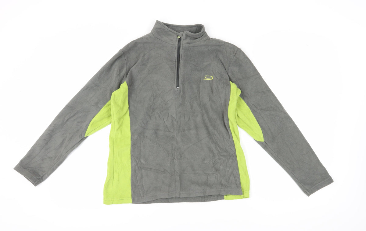 Additional front view of Crane Trail unisex grey fleece pullover sweatshirt, s
