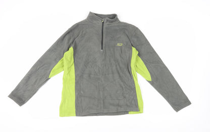 Additional front view of Crane Trail unisex grey fleece pullover sweatshirt, s