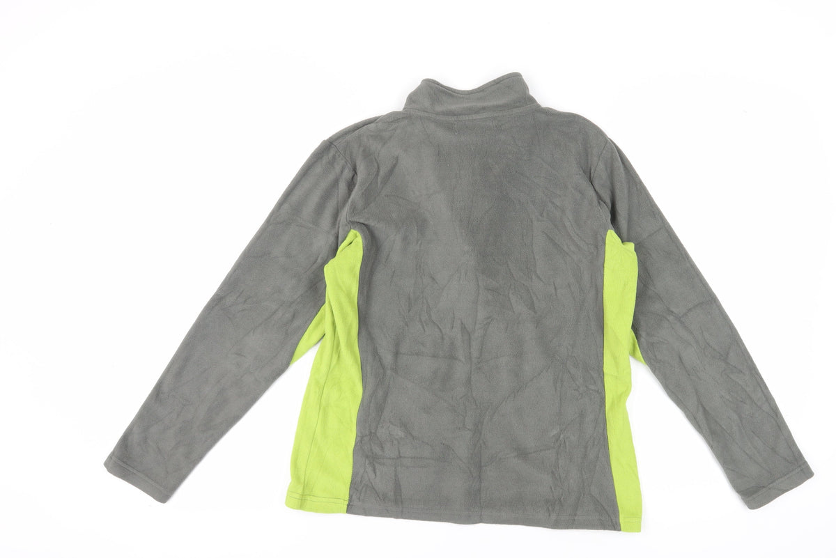 Back view of Crane Trail unisex grey fleece pullover sweatshirt, s