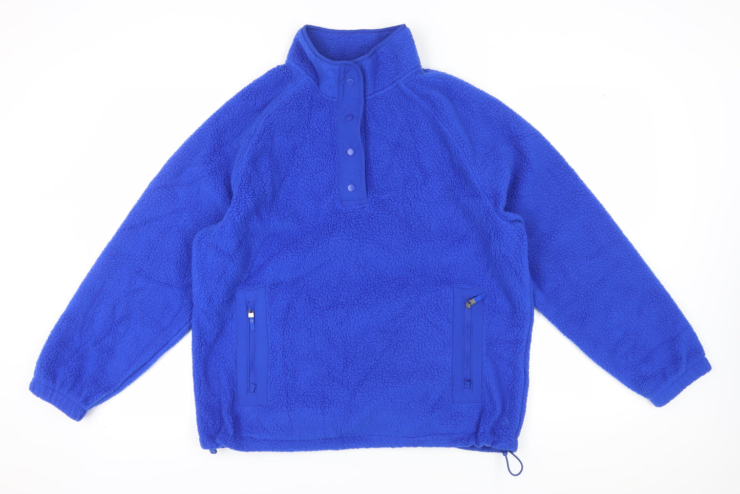 Marks and Spencer Blue Henley Fleece Sweatshirt, Size 10