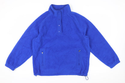 Marks and Spencer Blue Henley Fleece Sweatshirt, Size 10