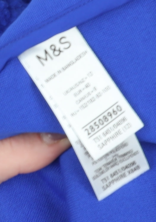 Marks and Spencer Blue Henley Fleece Sweatshirt, Size 10