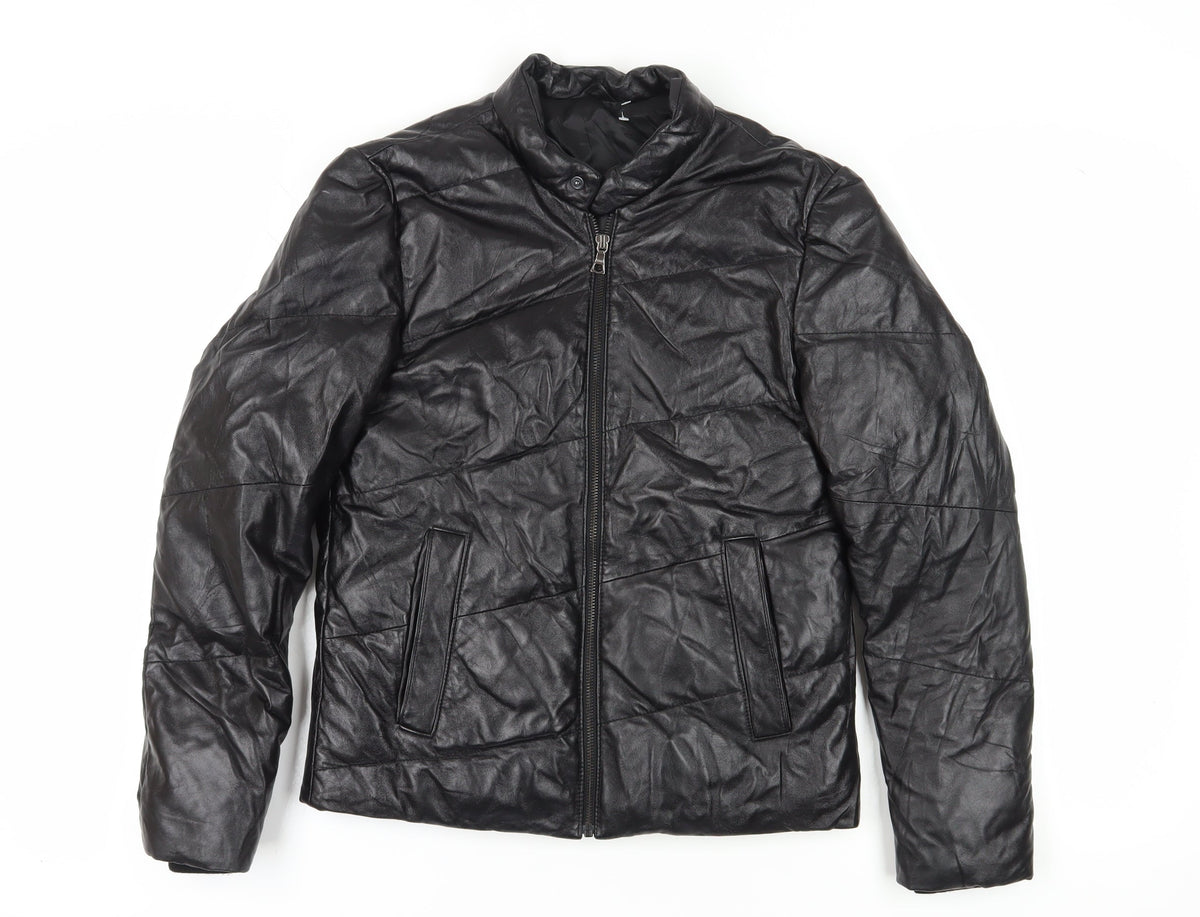 Additional front view of EHE boys’ black jacket m, autumn winter lined full zip