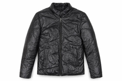 Front view of EHE boys’ black jacket m, autumn winter lined full zip