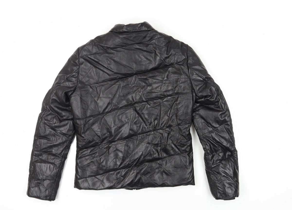Back view of EHE boys’ black jacket m, autumn winter lined full zip
