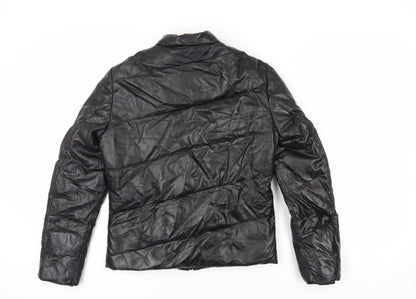 Back view of EHE boys’ black jacket m, autumn winter lined full zip