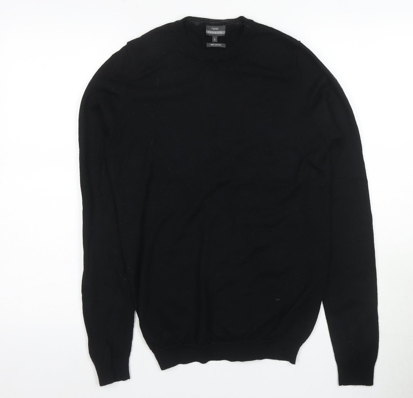 Next Men’s Black Merino Pullover Jumper - S