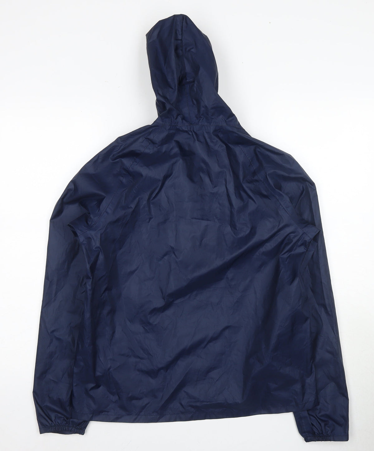 Back view of Decathlon boys’ blue windbreaker jacket uk 12