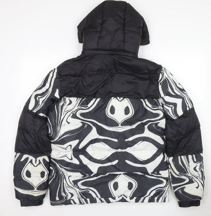 Mens UK Size M Night Addict Black Puffer Jacket
