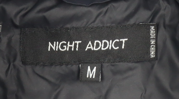 Mens UK Size M Night Addict Black Puffer Jacket