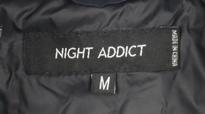 Mens UK Size M Night Addict Black Puffer Jacket
