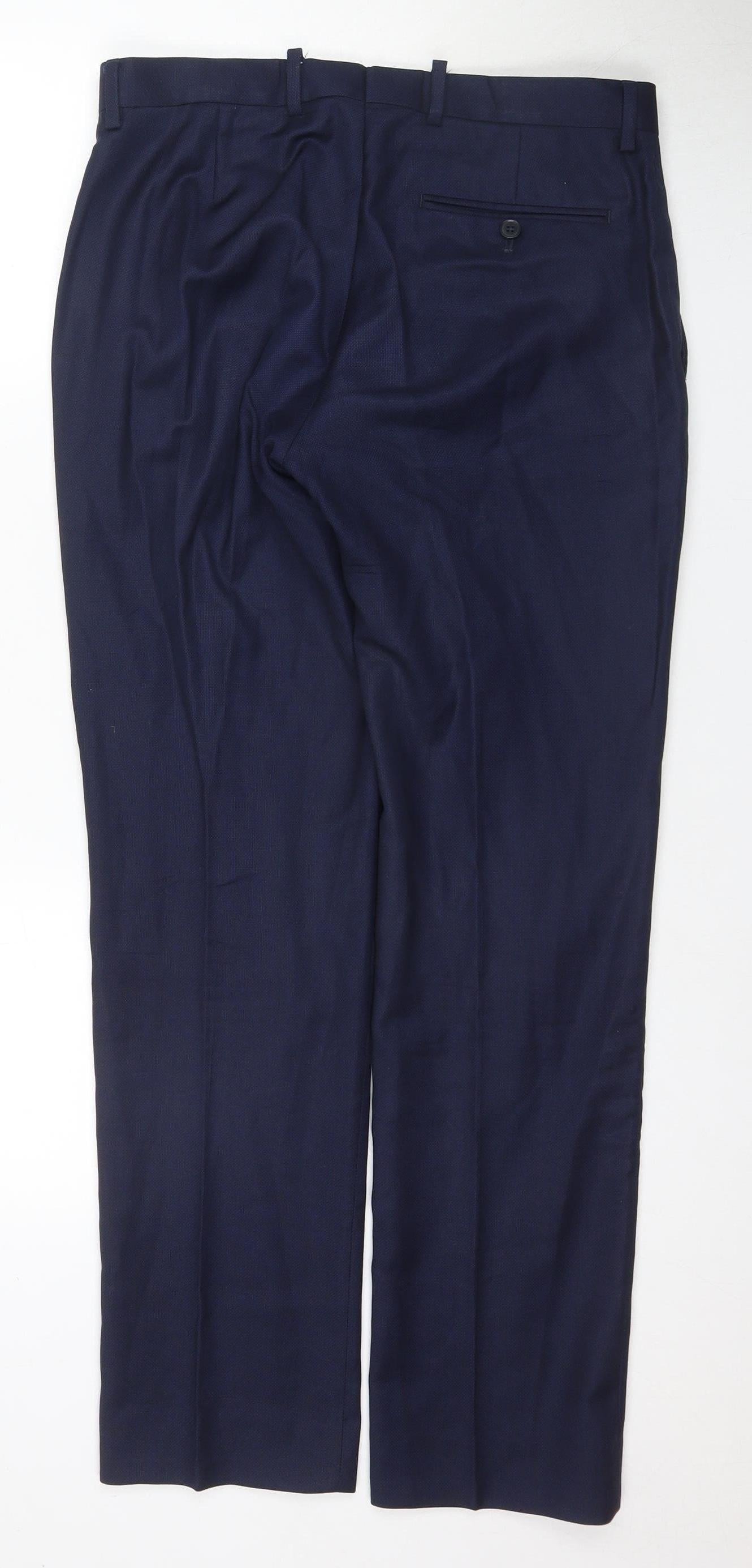 Mens UK Size 32W 32L Charles Tyrwhitt Slim Fit Dress Pants Blue Trousers