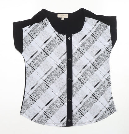Diana Belle Women's Black Short Sleeve Blouse, Size S