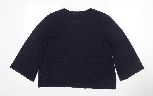 Laura Ashley Women's Blue Jersey Top Size 16