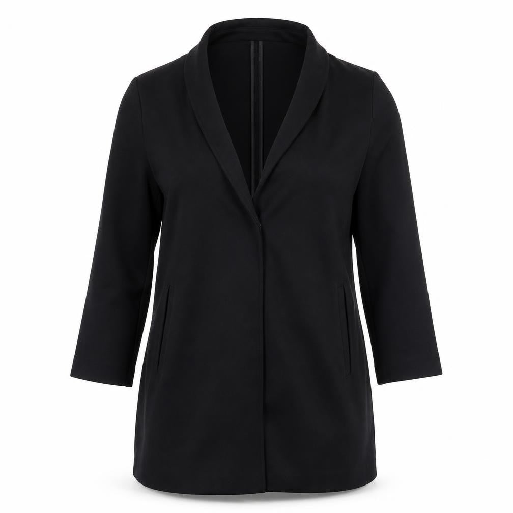 Marks & Spencer Women's Black Long Canvas Coat Size 12