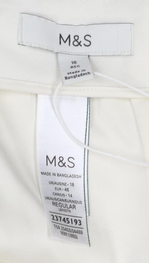 Marks and Spencer Women's Ivory Pencil Skirt 14