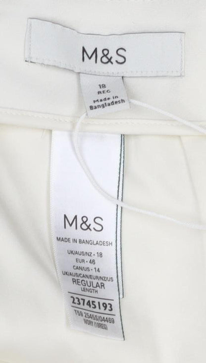 Marks and Spencer Women's Ivory Pencil Skirt 14
