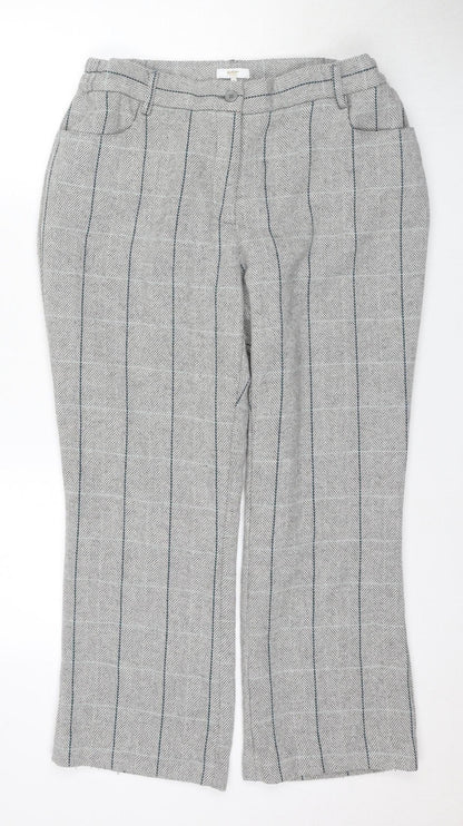 Cotton Traders Women's Grey Striped Trousers Size 14