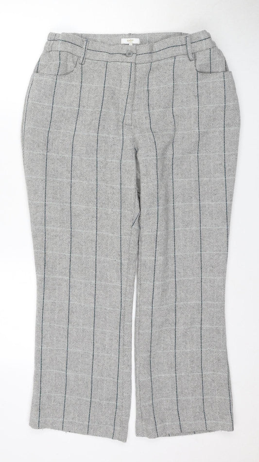 Cotton Traders Women's Grey Striped Trousers Size 14
