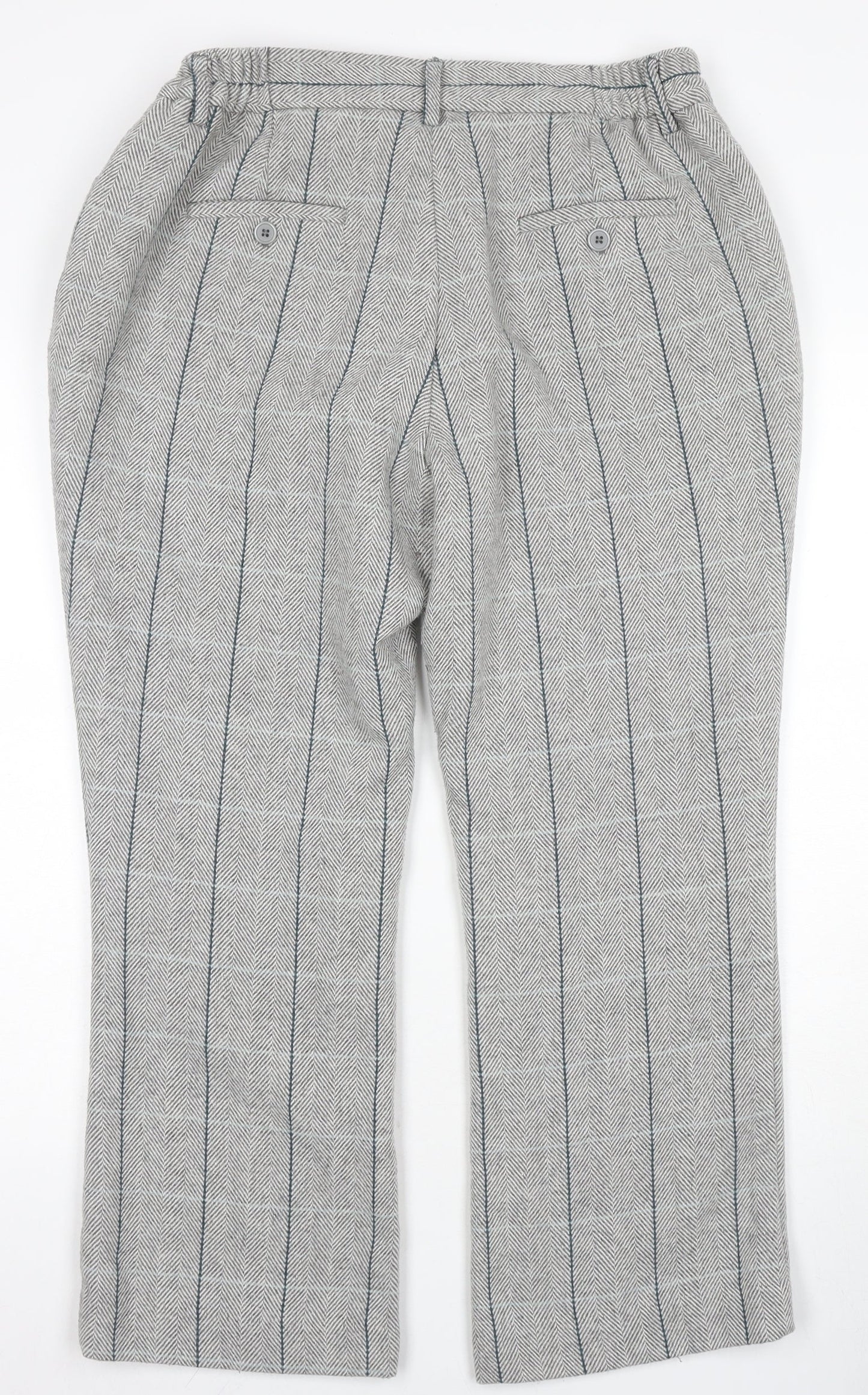 Cotton Traders Women's Grey Striped Trousers Size 14
