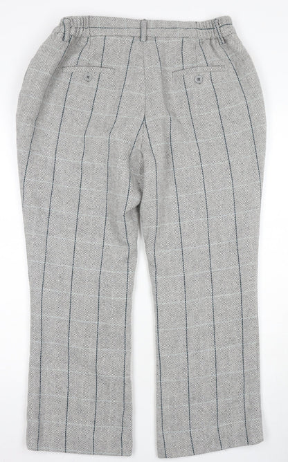 Cotton Traders Women's Grey Striped Trousers Size 14