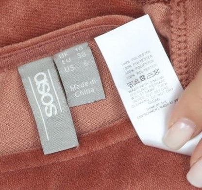 Womens UK Size 10 ASOS Brown Basic T-Shirt