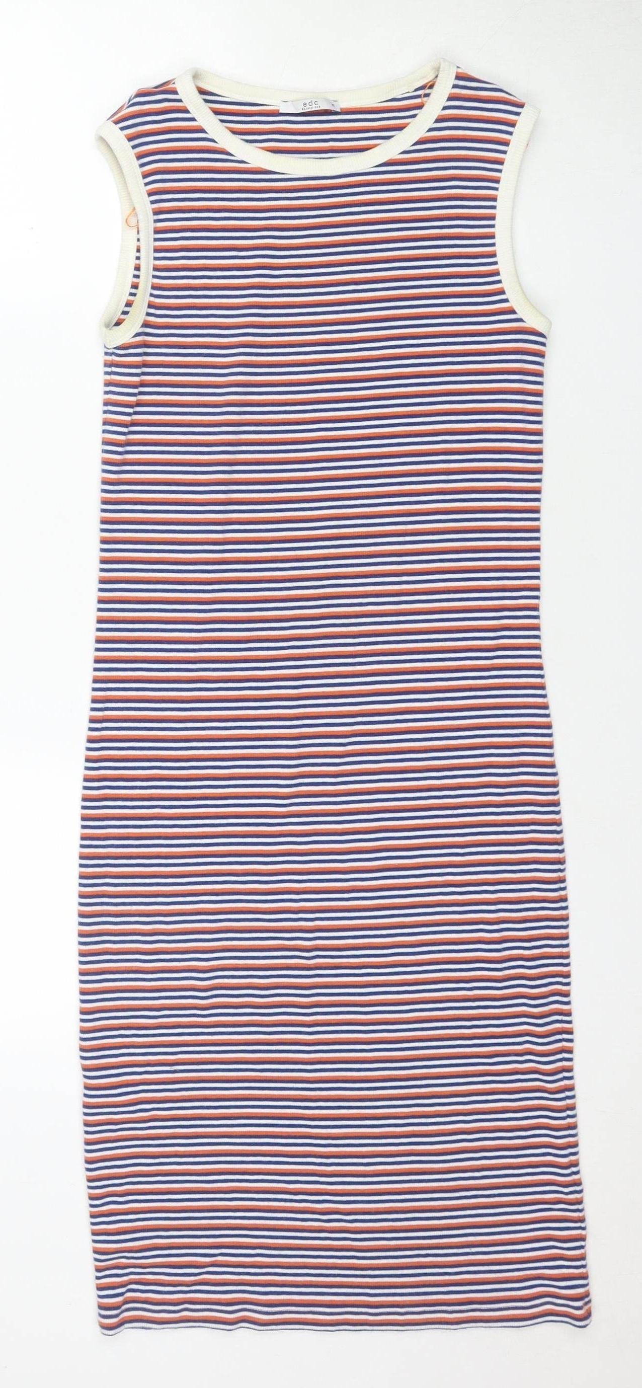 Ego Women's Multicoloured Striped Jersey Dress M