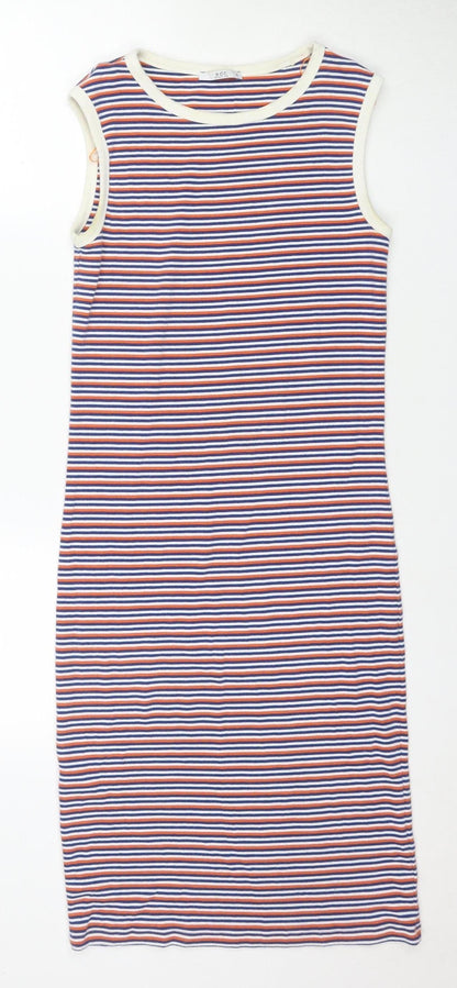 Ego Women's Multicoloured Striped Jersey Dress M