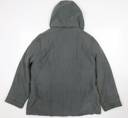 BHS Women's Green Hooded Parka Jacket Size 18