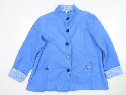 Womens UK Size L Anne De Lancay Blue Basic Jacket
