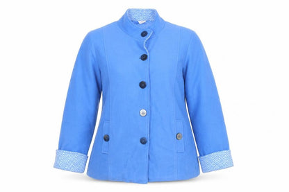 Womens UK Size L Anne De Lancay Blue Basic Jacket