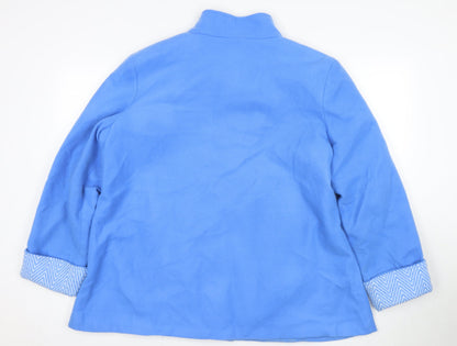 Womens UK Size L Anne De Lancay Blue Basic Jacket