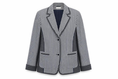 Frank Walder Women's Black Striped Blazer Size 14