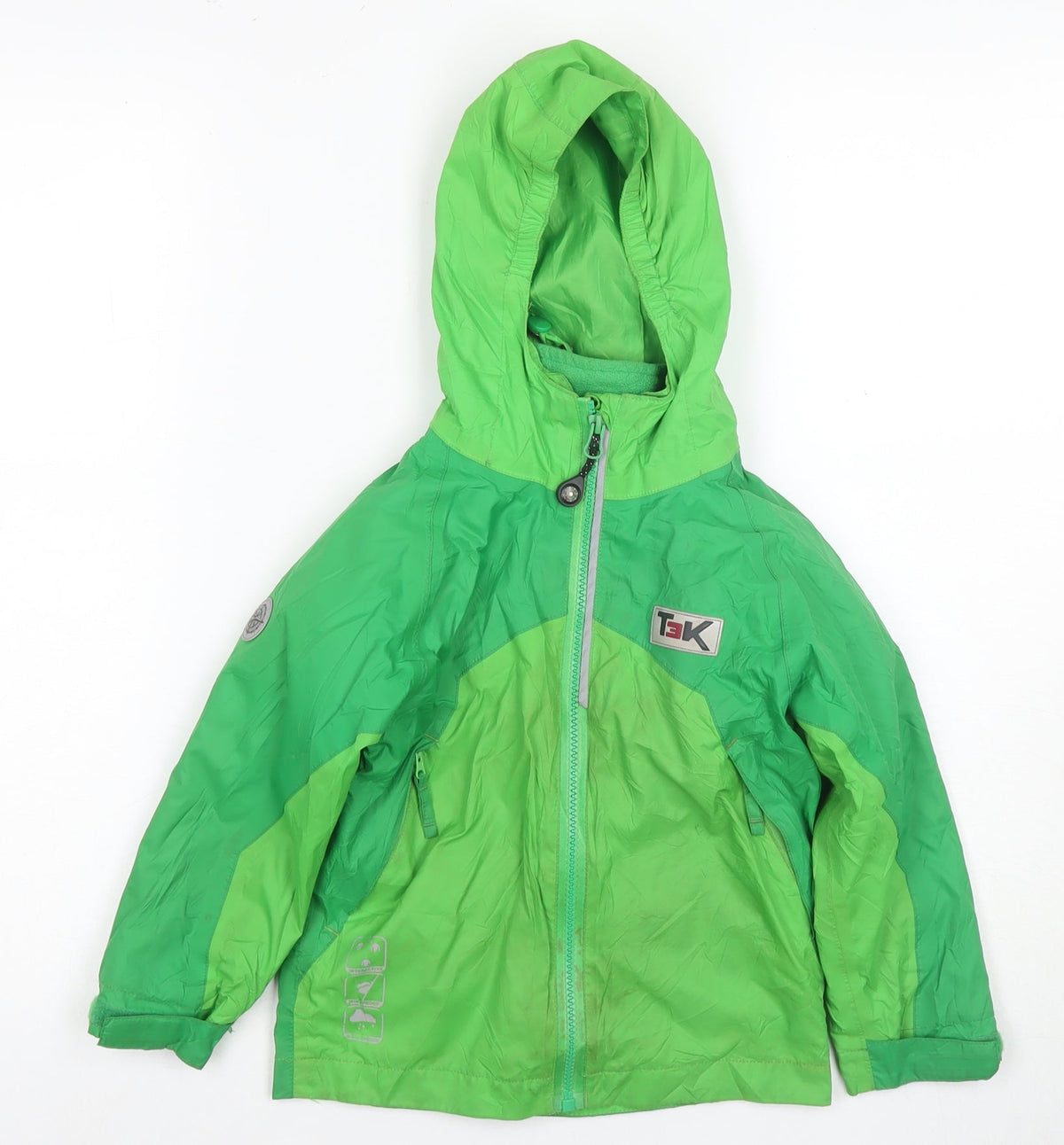 Additional front view of Higear boys’ green windbreaker jacket 3-4 years