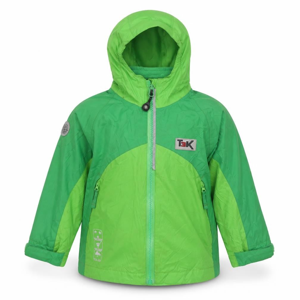 Front view of Higear boys’ green windbreaker jacket 3-4 years