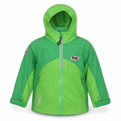 Front view of Higear boys’ green windbreaker jacket 3-4 years