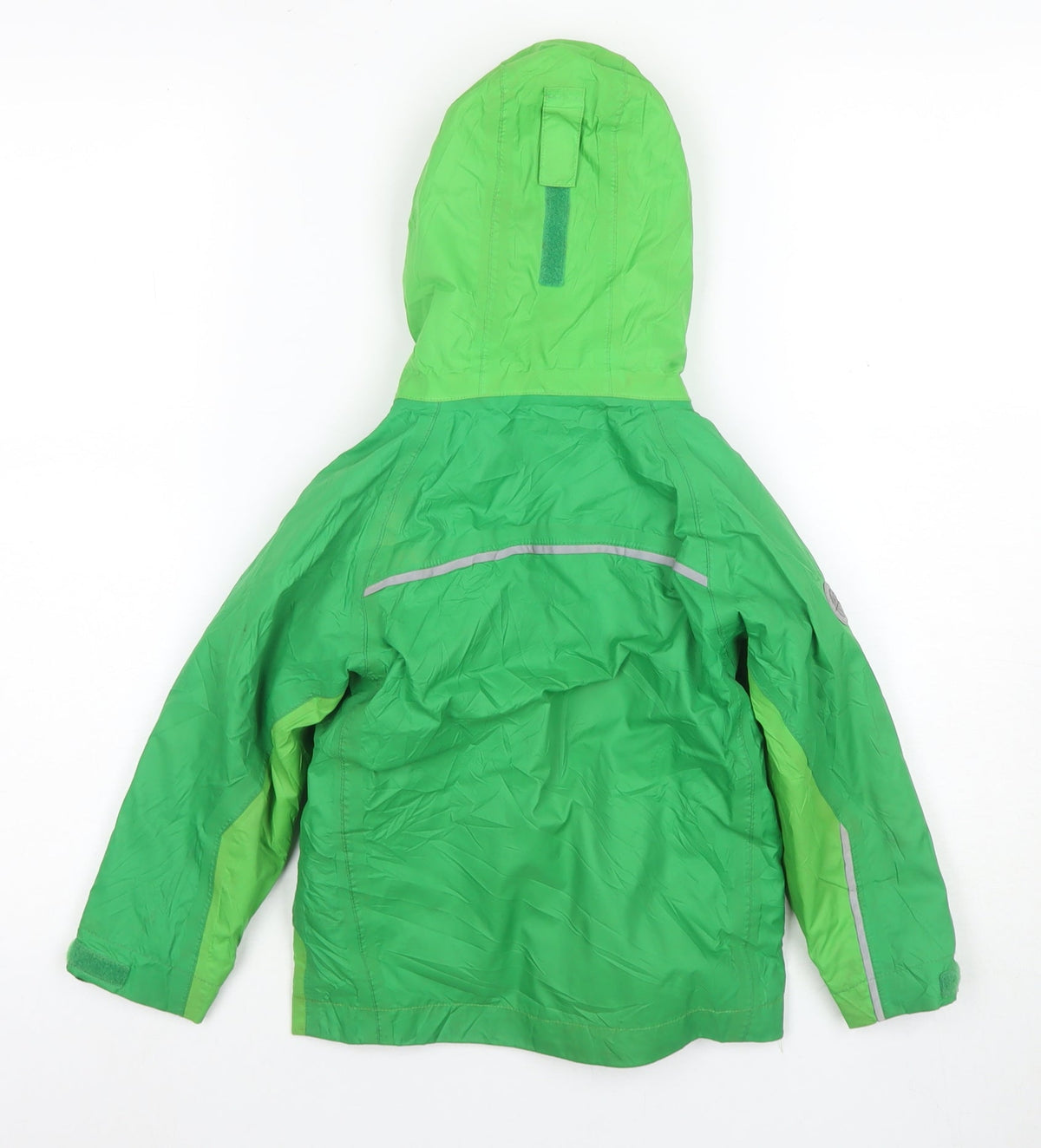 Back view of Higear boys’ green windbreaker jacket 3-4 years