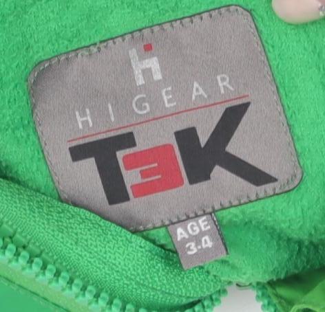 Close-up detail of Higear boys’ green windbreaker jacket 3-4 years