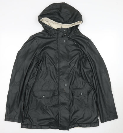 Womens UK Size 8 Dorothy Perkins Black Rain Coat